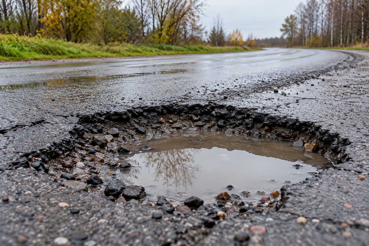 Яма в дорожном покрытии