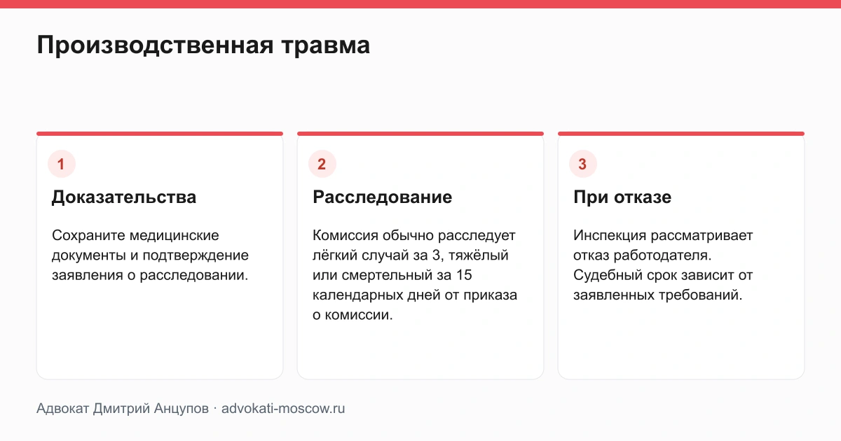 Расследование несчастного случая на производстве и оформление акта формы Н-1